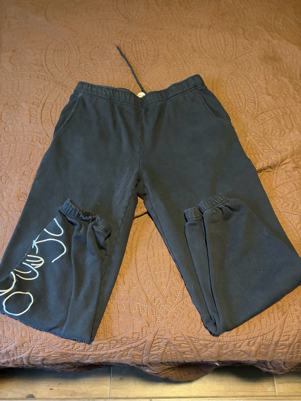Disney Black Jogger Pants with White Script Accent